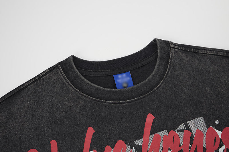 DAXUEN Oversized graphic T-shirt with band print