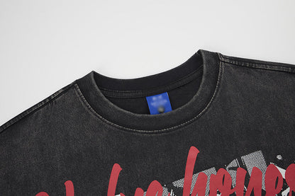DAXUEN Oversized graphic T-shirt with band print