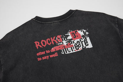DAXUEN Oversized graphic T-shirt with band print