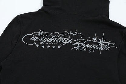 DAXUEN Cropped hooded long-sleeved top with graphics