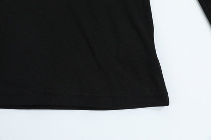 DAXUEN Cropped hooded long-sleeved top with graphics