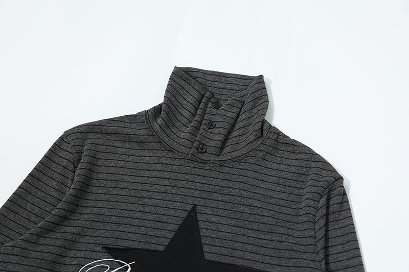 DAXUEN Grey long-sleeve knitted cardigan with star graphic
