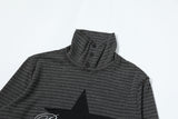 DAXUEN Grey long-sleeve knitted cardigan with star graphic