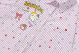 DAXUEN Pastel polka dot embroidered button-up shirt