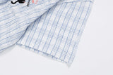 DAXUEN Hooded short-sleeved shirt with cat embroidery