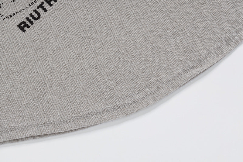 DAXUEN Cropped hooded long-sleeve top with pixelated graphics