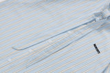 DAXUEN Light blue short-sleeved striped shirt with puppy embroidery