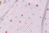 DAXUEN Pastel polka dot embroidered button-up shirt