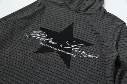 DAXUEN Grey long-sleeve knitted cardigan with star graphic