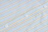 DAXUEN Light blue short-sleeved striped shirt with puppy embroidery
