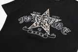 DAXUEN Leopard star graphic t-shirt with gothic text