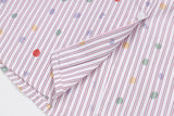 DAXUEN Pastel polka dot embroidered button-up shirt