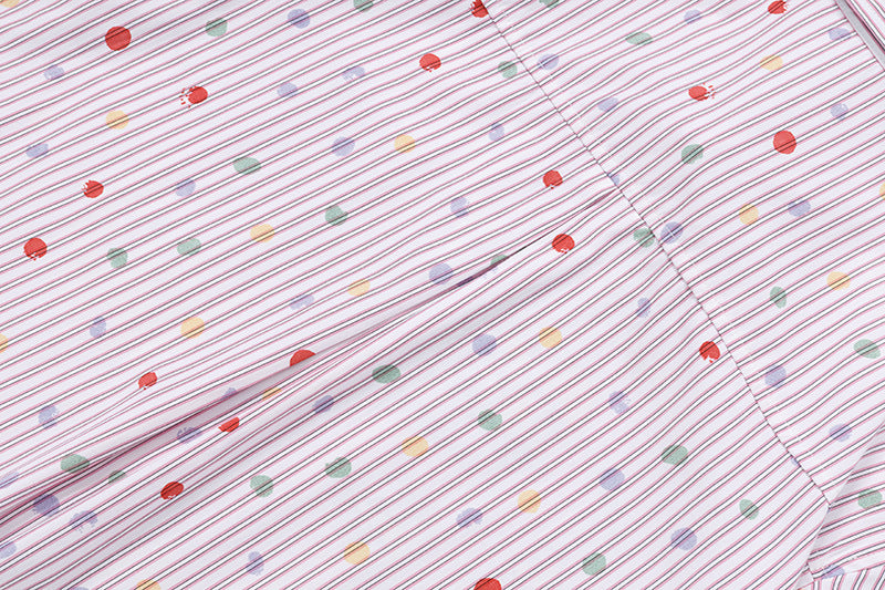 DAXUEN Pastel polka dot embroidered button-up shirt