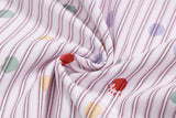 DAXUEN Pastel polka dot embroidered button-up shirt