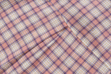 DAXUEN Casual pink plaid button-up shirt with cartoon embroidery