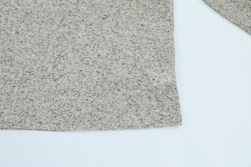 DAXUEN Light grey heathered long-sleeved Henley shirt