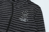 DAXUEN Striped hooded zip-up jacket