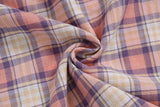 DAXUEN Casual pink plaid button-up shirt with cartoon embroidery