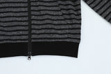DAXUEN Striped hooded zip-up jacket