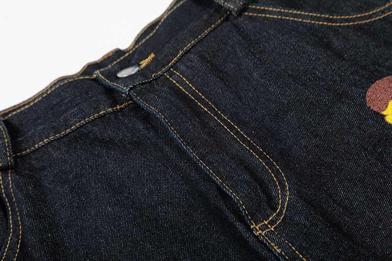 DAXUEN Pair of high-waisted, wide-leg denim culotte shorts