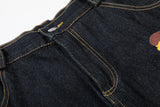 DAXUEN Pair of high-waisted, wide-leg denim culotte shorts