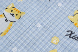 DAXUEN Cat embroidered plaid short sleeve shirt