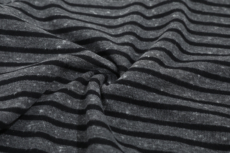 DAXUEN Striped hooded zip-up jacket