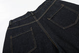 DAXUEN Pair of high-waisted, wide-leg denim culotte shorts