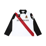 DAXUEN Retro long sleeve polo shirt with diagonal stripe