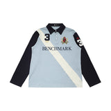 DAXUEN Retro long sleeve polo shirt with diagonal stripe