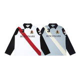 DAXUEN Retro long sleeve polo shirt with diagonal stripe