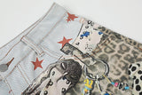 DAXUEN Faded leopard print wide-leg culottes