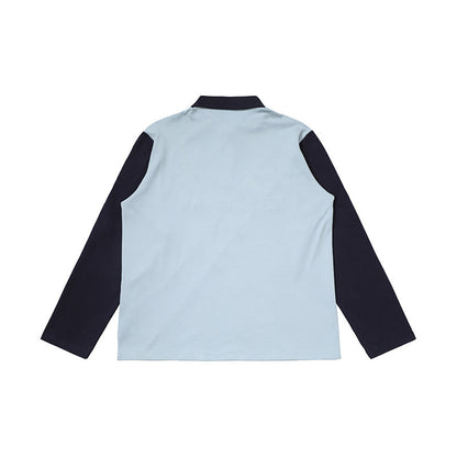 DAXUEN Retro long sleeve polo shirt with diagonal stripe