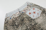 DAXUEN Faded leopard print wide-leg culottes