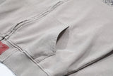 DAXUEN Distressed zip-up hooded sweatshirt