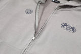 DAXUEN Distressed zip-up hooded sweatshirt