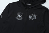 DAXUEN Cropped fitted full-zip hoodie with graphics
