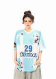 DAXUEN Relaxed-fit short-sleeved sports jersey top