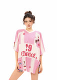 DAXUEN Relaxed-fit short-sleeved sports jersey top