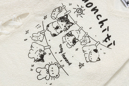 DAXUEN Monchiti Cartoon Cats Long Sleeve Top
