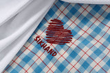 DAXUEN Checkered short-sleeved button-up shirt with embroidered details