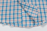 DAXUEN Checkered short-sleeved button-up shirt with embroidered details