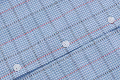 DAXUEN Plaid short-sleeved shirt with dog embroidery