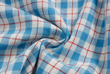 DAXUEN Checkered short-sleeved button-up shirt with embroidered details