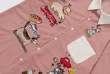 DAXUEN Short-sleeve button-up shirt with dog embroidery
