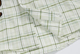 DAXUEN Short-sleeved plaid shirt with bear embroidery