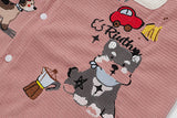 DAXUEN Short-sleeve button-up shirt with dog embroidery