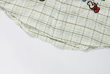DAXUEN Short-sleeved plaid shirt with bear embroidery