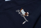 DAXUEN Faux-layered short-sleeved T-shirt with cartoon dog embroidery