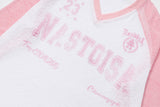 DAXUEN Long-sleeved V-neck raglan top with graphics